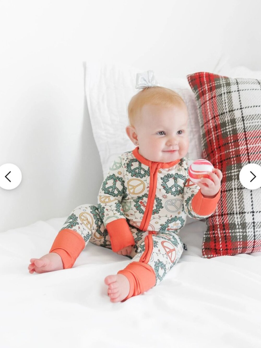 millie + roo Zip Romper Christmas Peace Size 0-3 Months NWT